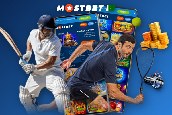 Hand tapping a phone with a Mostbet casino login and JazzCash deposit prompt on screen