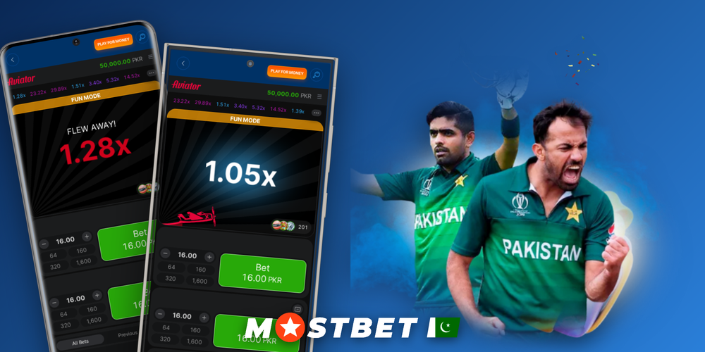 Mostbet games banner featuring cricket, roulette, live dealer and crash betting