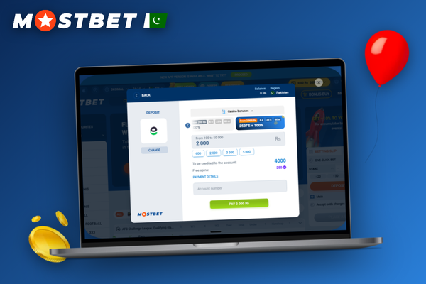Player reviewing Mostbet deposit method options on a laptop at the cashier screen